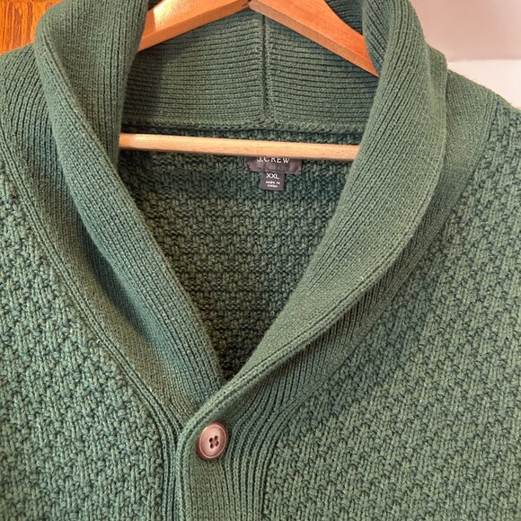 J. Crew Green Shawl Cardigan XXL (EUC) - Picture 1 of 6